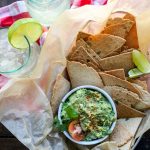 Homemade keto tortilla chips in a basket.