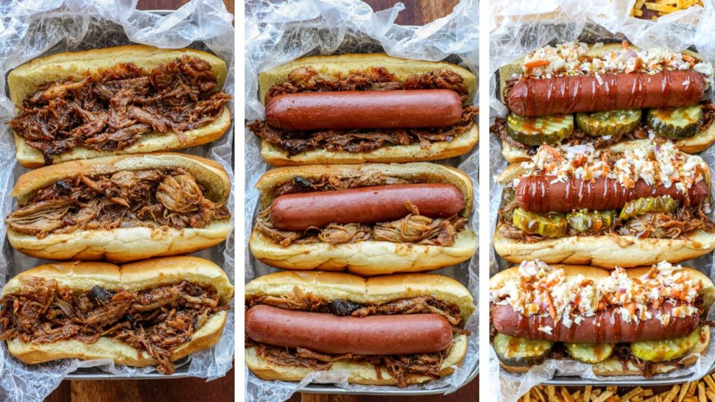 how to assemble a KC BBQ hot dog