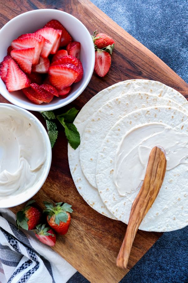 Low Carb Strawberry Cheesecake Quesadilla