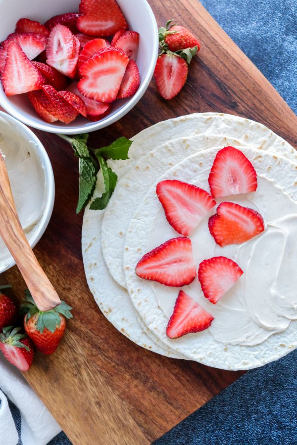 Low Carb Strawberry Cheesecake Quesadilla