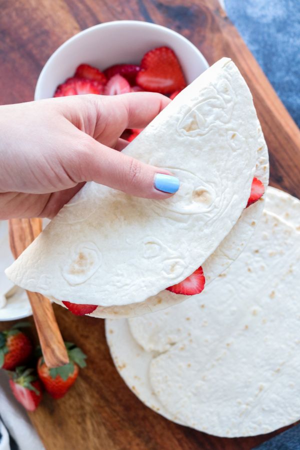 Low Carb Strawberry Cheesecake Quesadilla