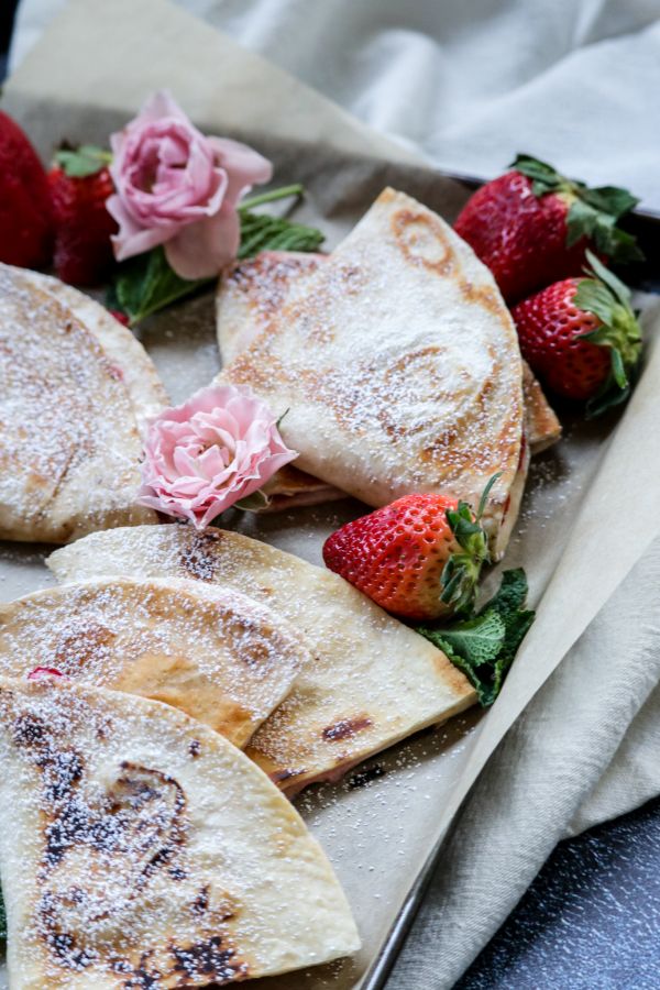 Low Carb Strawberry Cheesecake Quesadilla