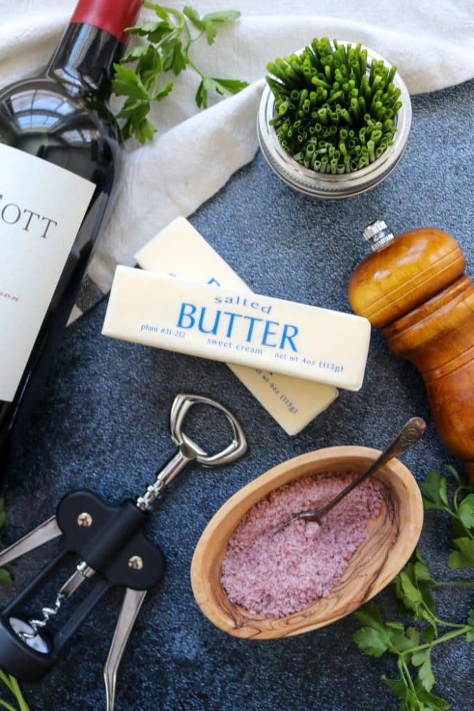 Steak with Red Wine Compound Butter