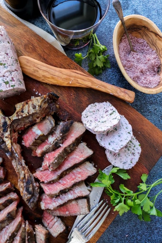 Steak with Red Wine Compound Butter