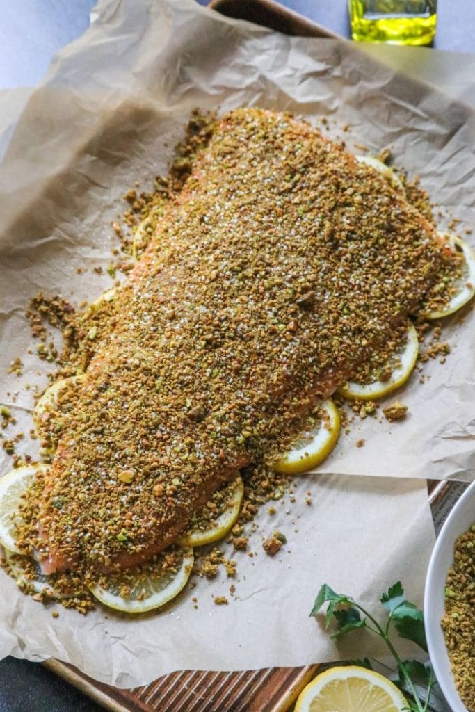 Easy Grilled Pistachio Sesame Salmon