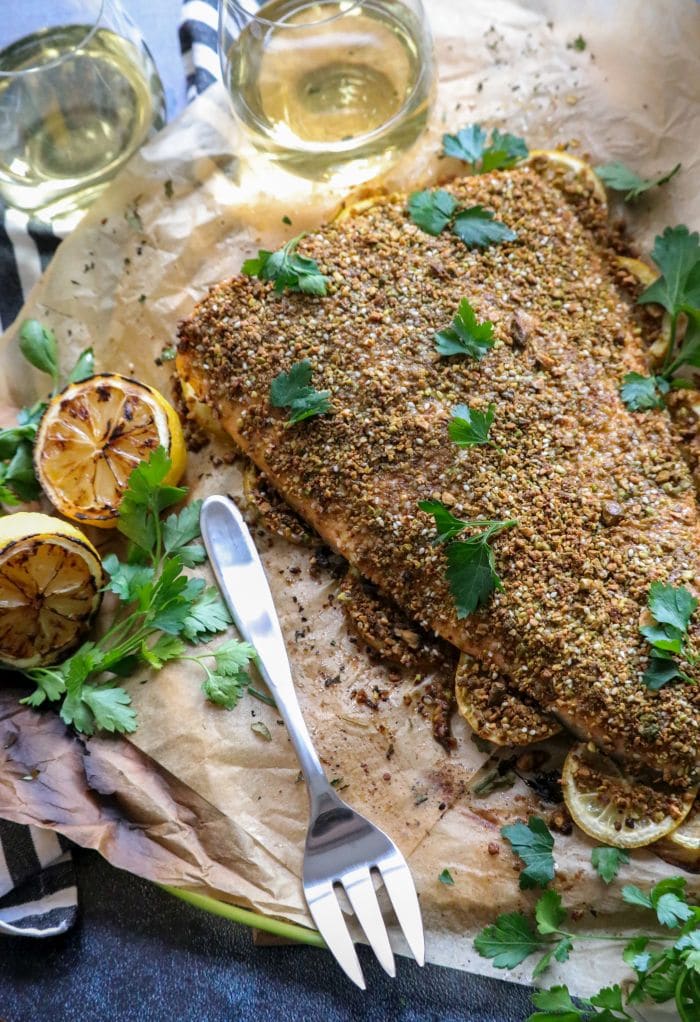 Easy Grilled Pistachio Sesame Salmon