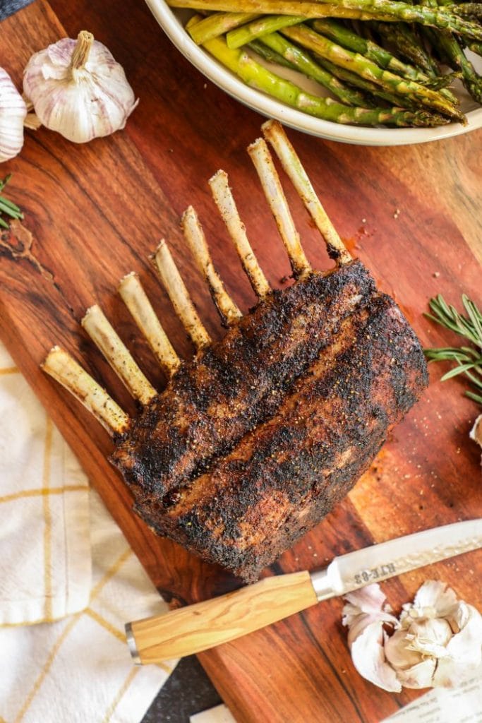 Grilled Coffee Rubbed Rack of Lamb