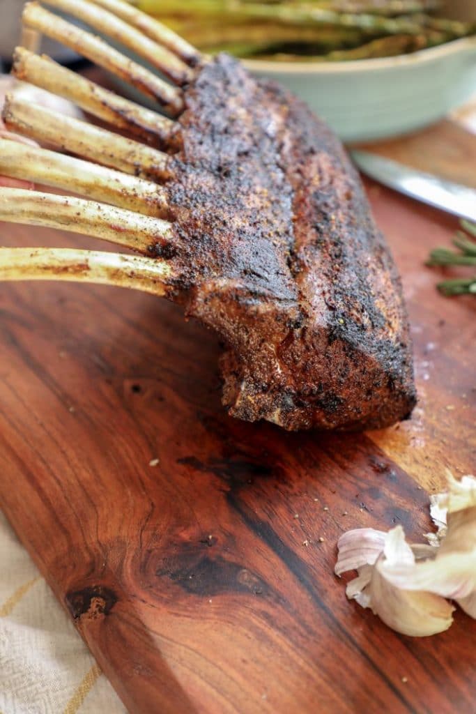 Grilled Coffee Rubbed Rack of Lamb