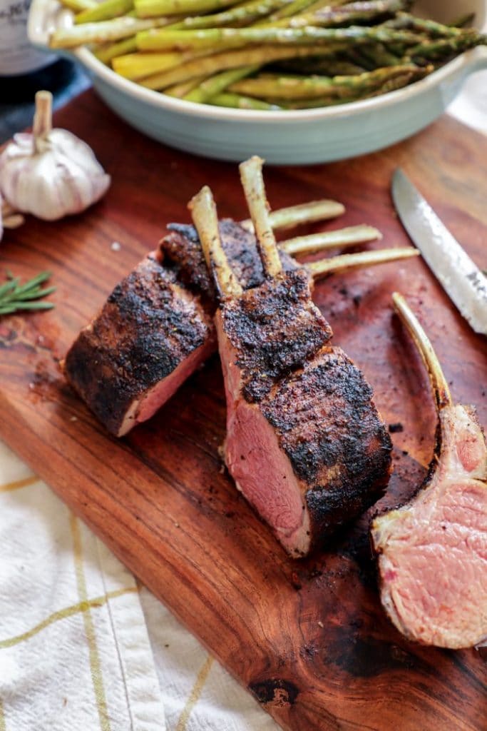 Grilled Coffee Rubbed Rack of Lamb