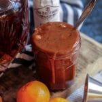A jar of keto old fashioned caramel sauce.