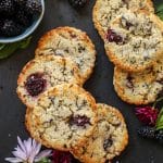 A platter of blackberry earl grey keto scones.