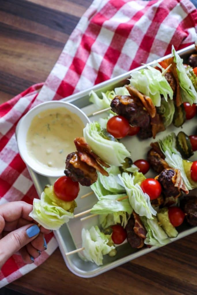 Bacon Cheeseburger Kebabs