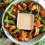 Easy Grilled Sesame Shrimp with Shishito Peppers