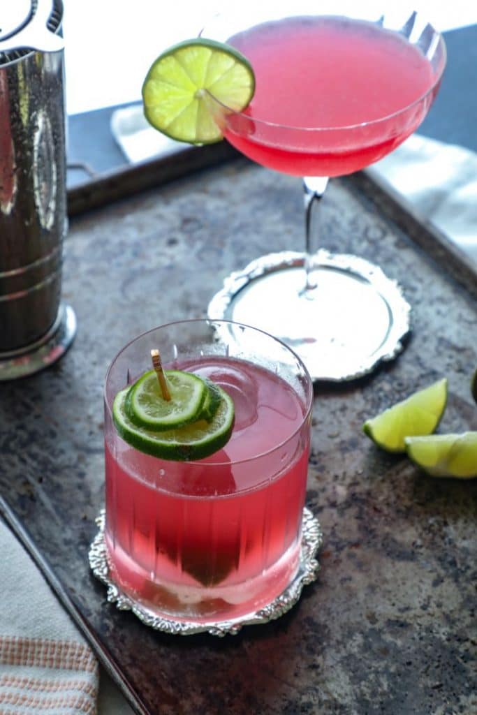 Two low carb cosmos on a tray.