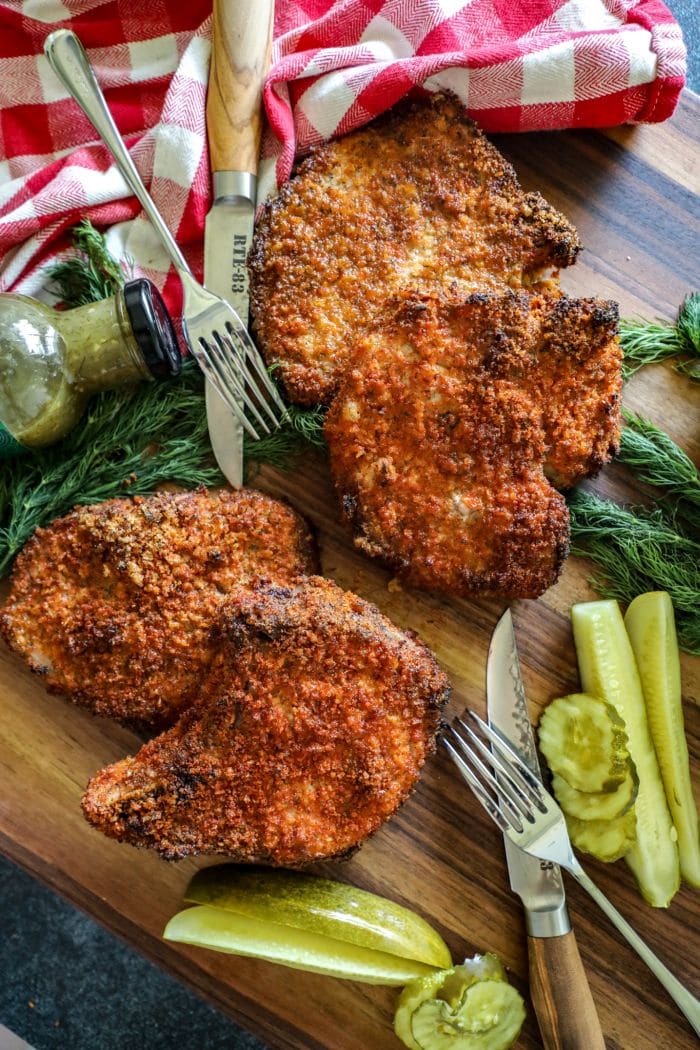 Smoked Dill Pickle Brined Pork Chops
