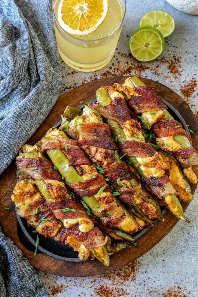 Bacon Wrapped Hatch Chili Poppers