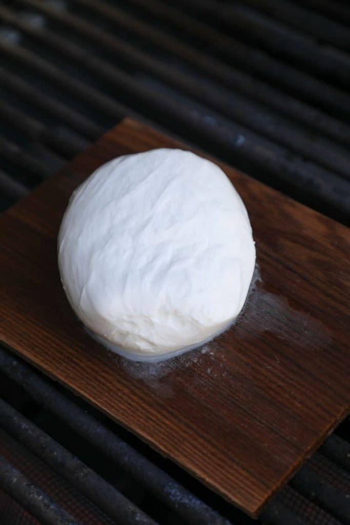 Cedar Plank Smoked Burrata on the grill.