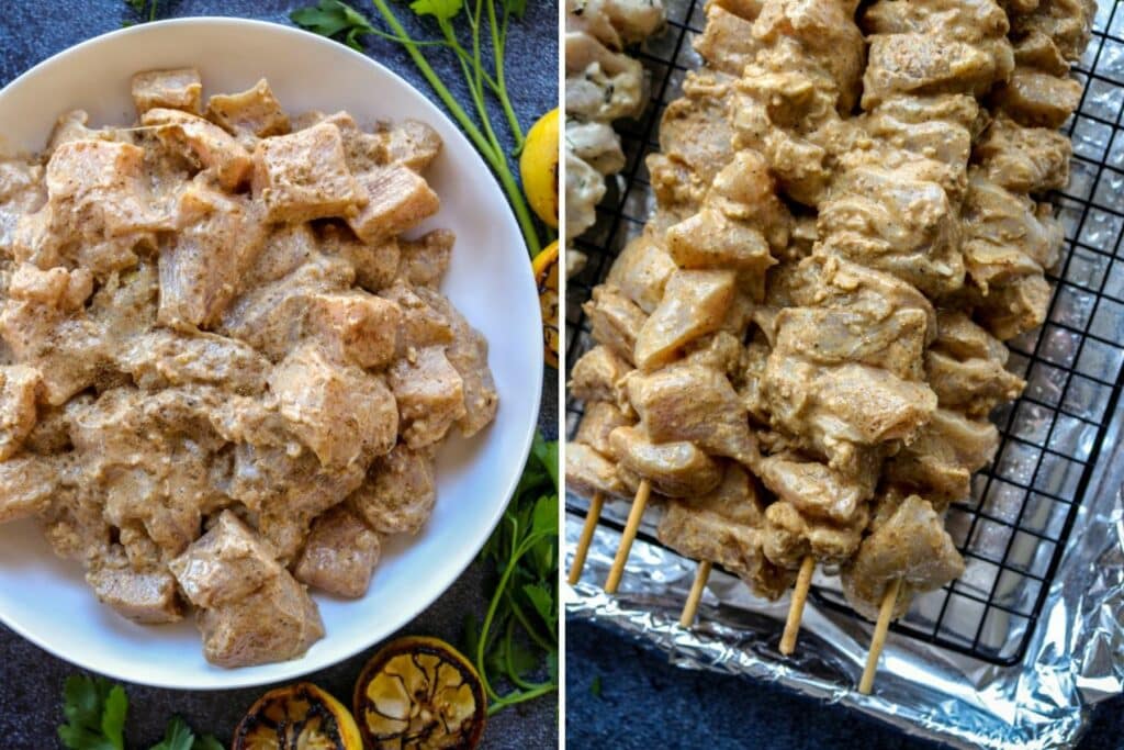 Preparing the butter chicken