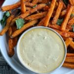 Low carb sweet potato fries with keto burger sauce