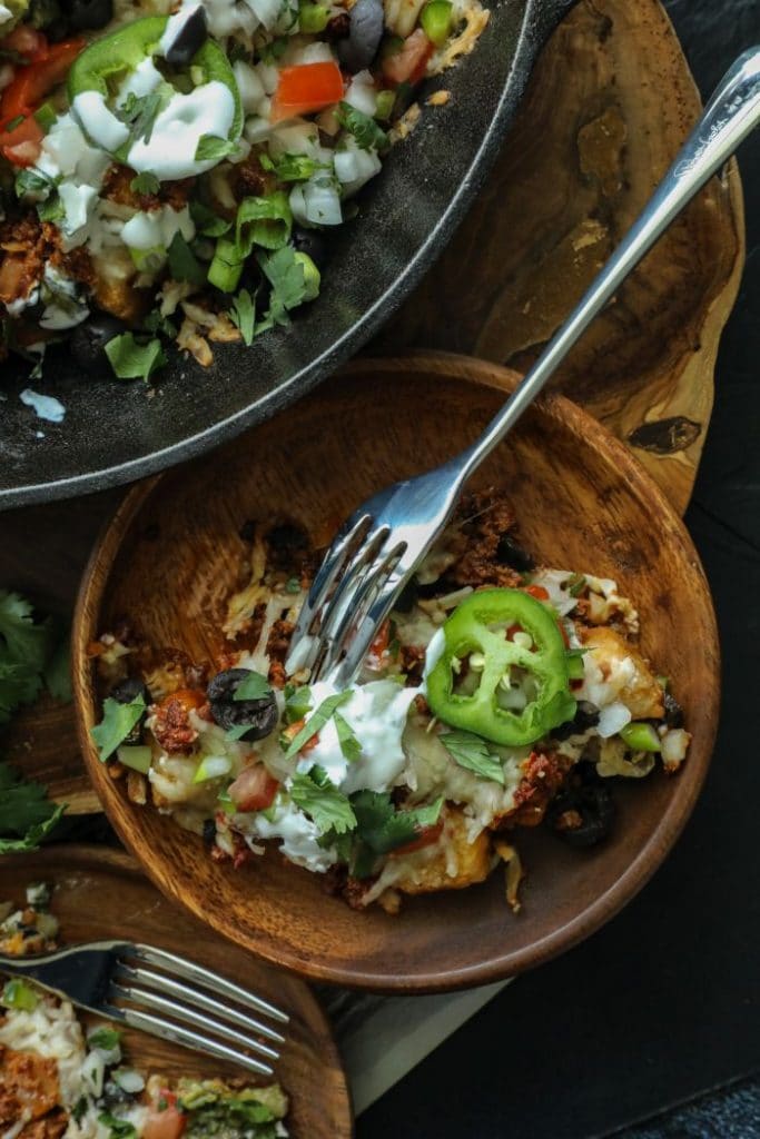 A plate of Cauliflower Gnocchi Nachos