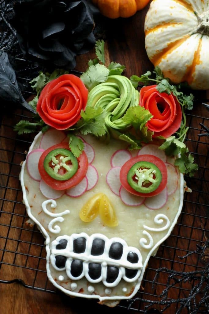 Homemade Halloween Pizza Skulls