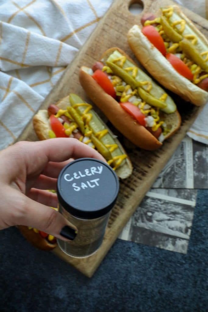 Celery salt for a Chicago hot dog