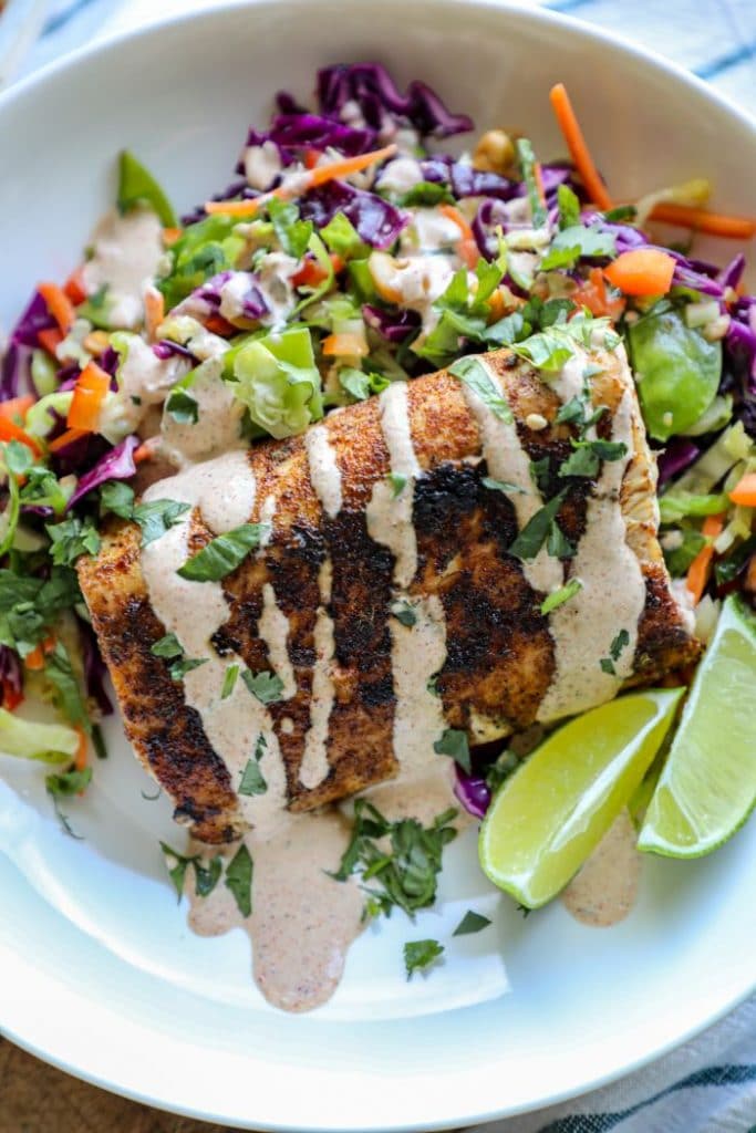 Easy Blackened Mahi Mahi Fish Taco Bowls