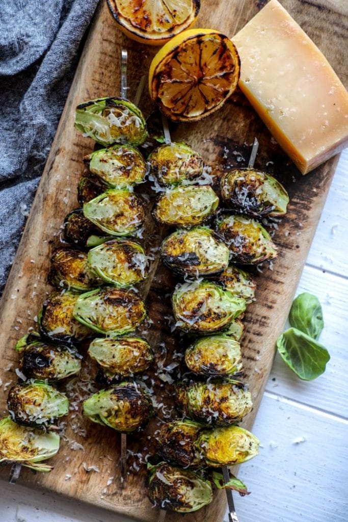 Grilled Lemon Pepper Parmesan Brussels Sprouts