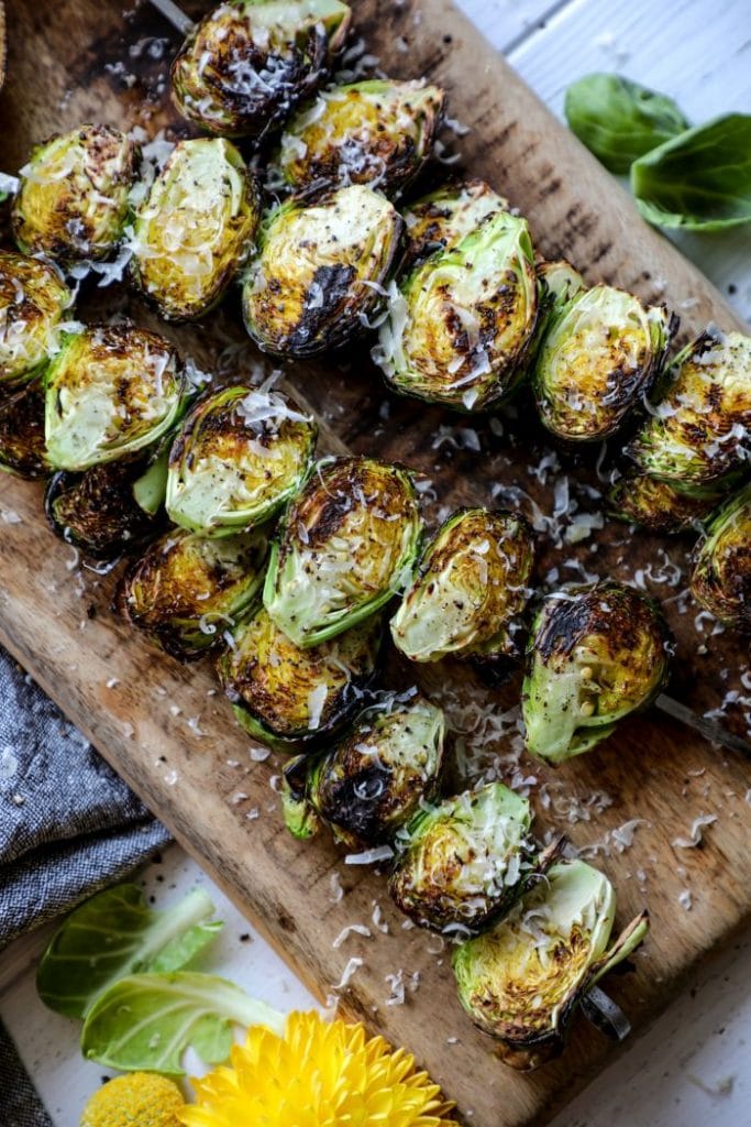 Grilled Lemon Pepper Parmesan Brussels Sprouts