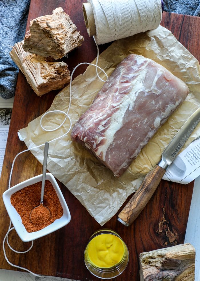 Smoked pork tenderloin ingredients. 