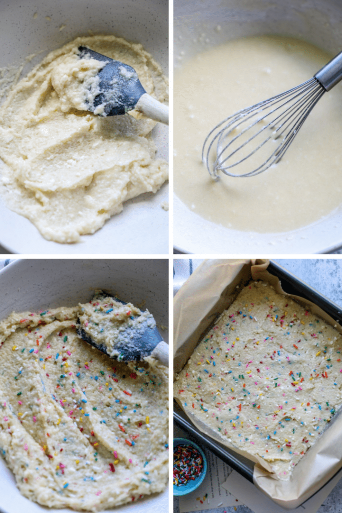 Making the cookie dough in 4 steps