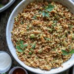 Easy Bulgur Pilaf in a large serving bowl