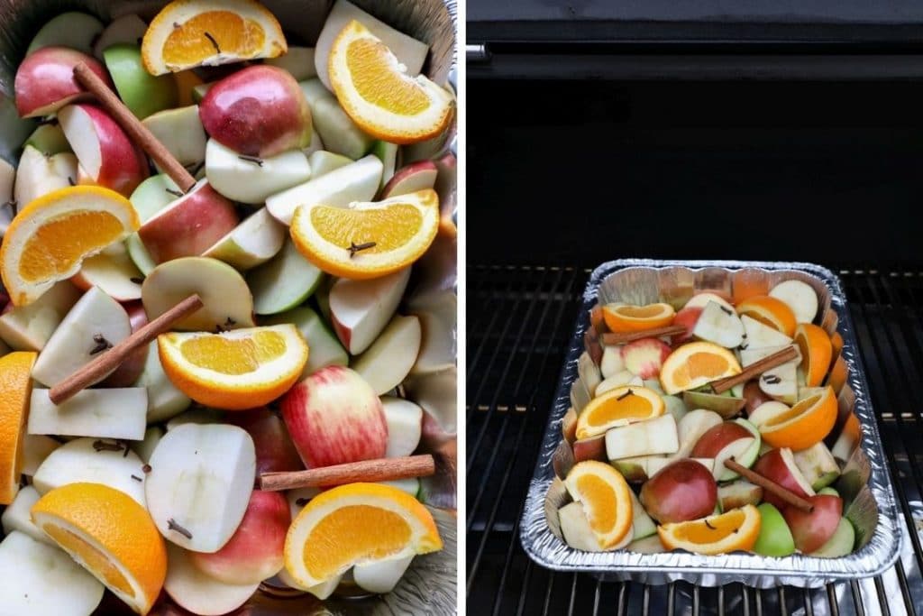 Prepping the apple cider for the grill