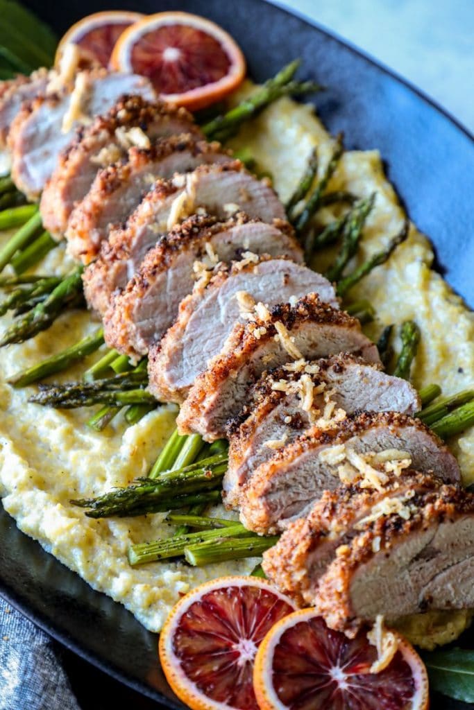 Smoked Crispy Onion Crusted Pork Tenderloin