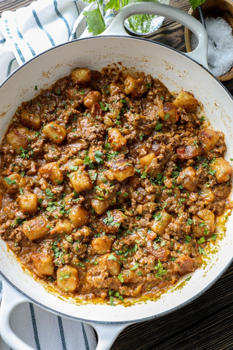 Cauliflower Gnocchi Cheeseburger Skillet Bonappeteach