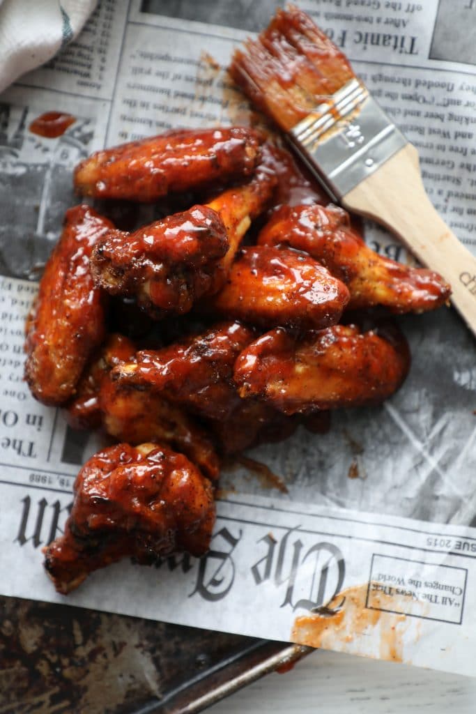 Apricot bbq sauce over wings