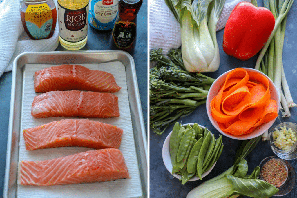 Salmon stir fry ingredients