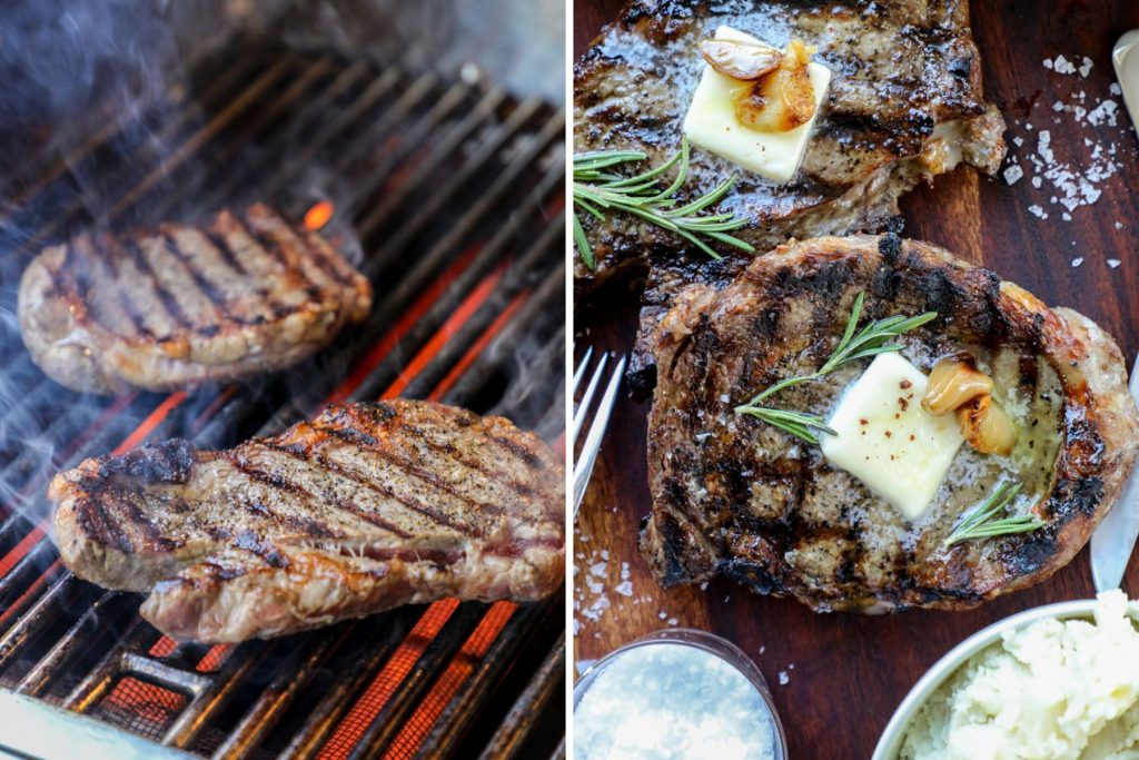 making an Angus beef steak 