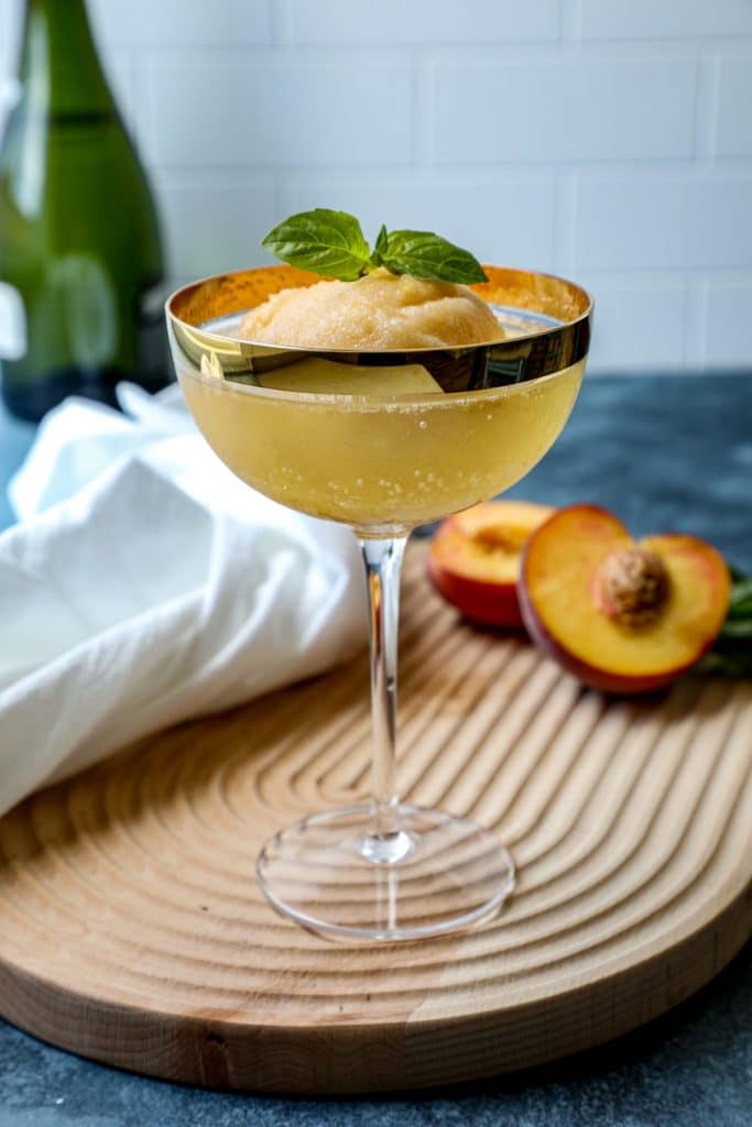 Frozen Peach Bellini cocktail