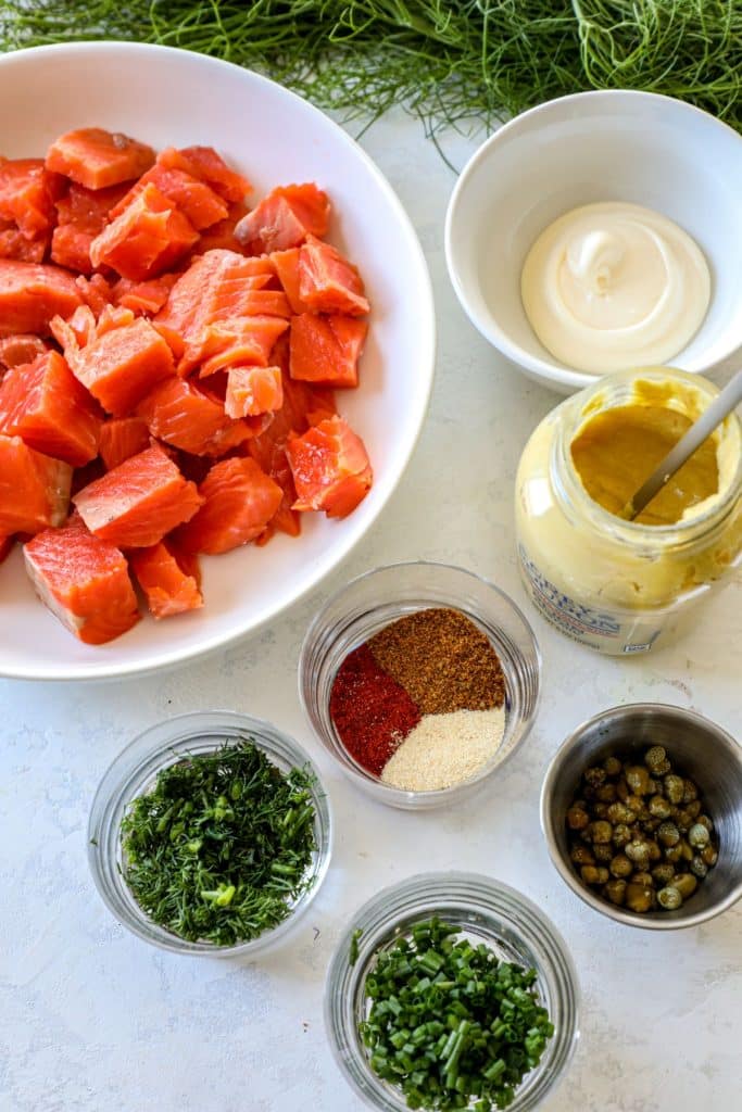 Smoked Salmon Burger ingredients