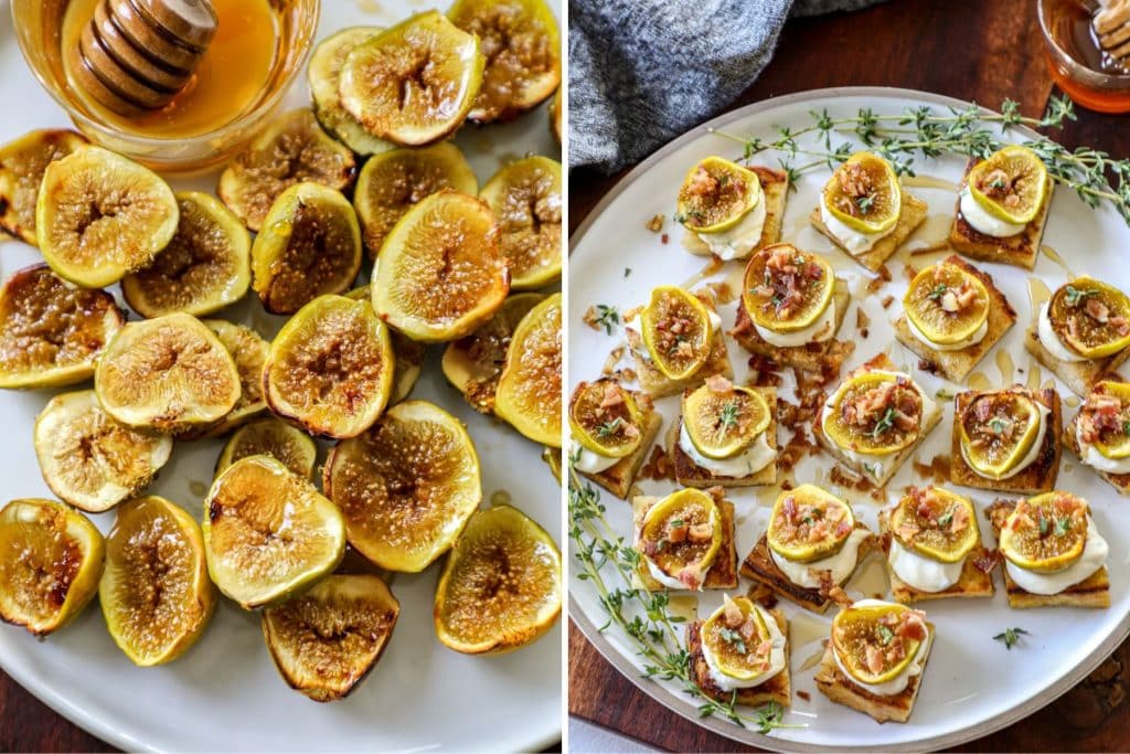 Air fryer figs and homemade crostini