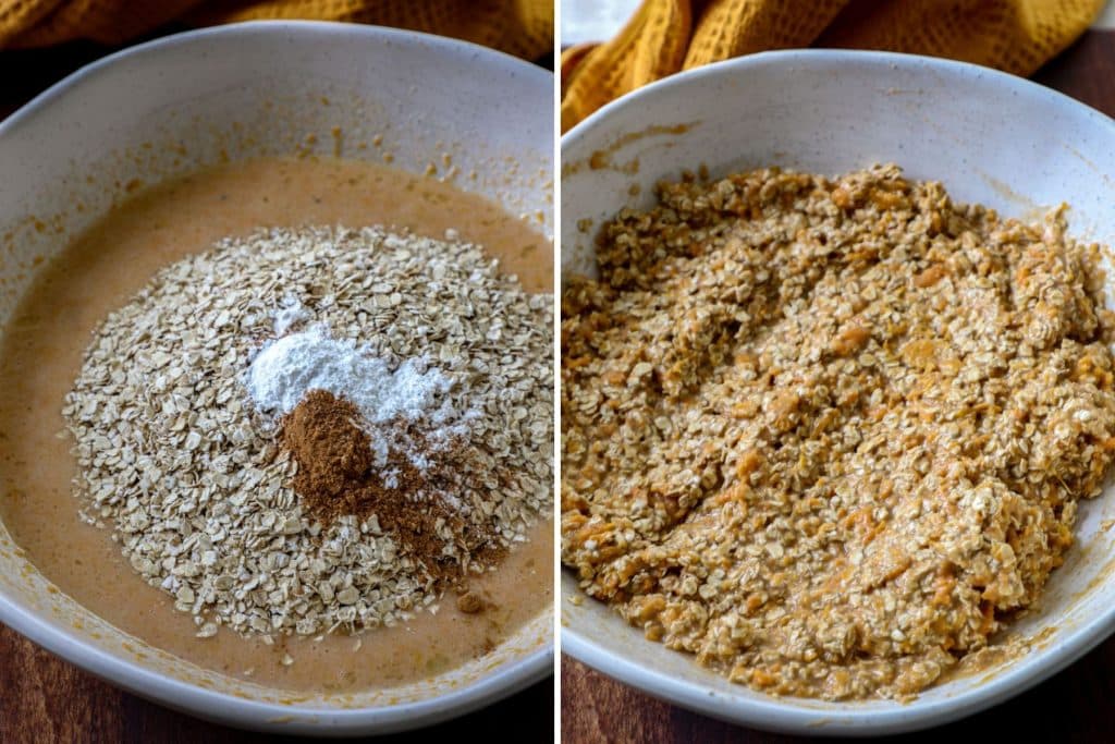 Mixing Dry Ingredients together for baked sweet potato oats