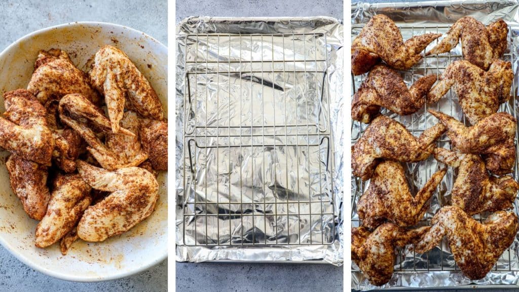 Oven baked chicken wing prep