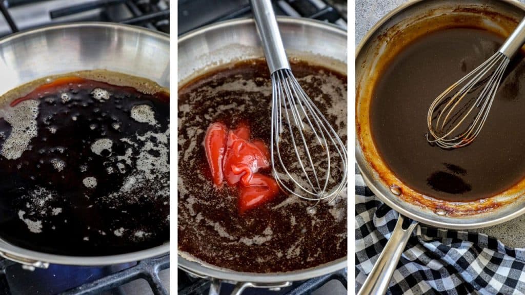 Steps for making Guinness BBQ sauce on the stove