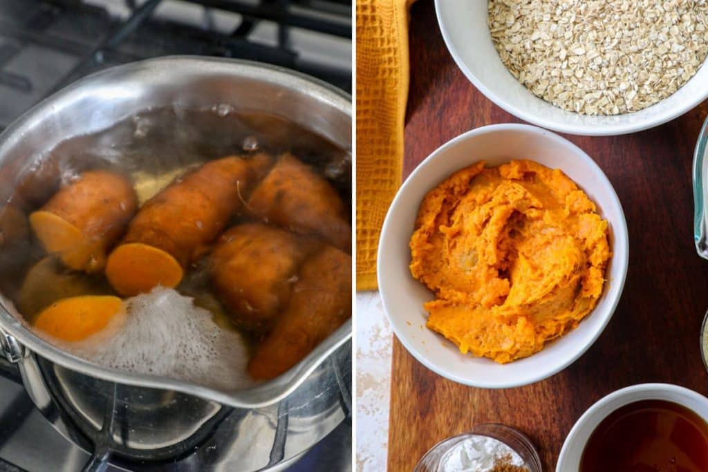 boiling mashed sweet potatoes