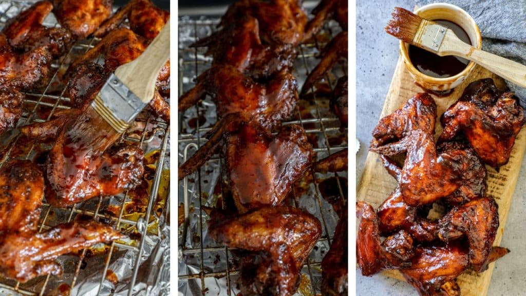 saucing the oven baked wings