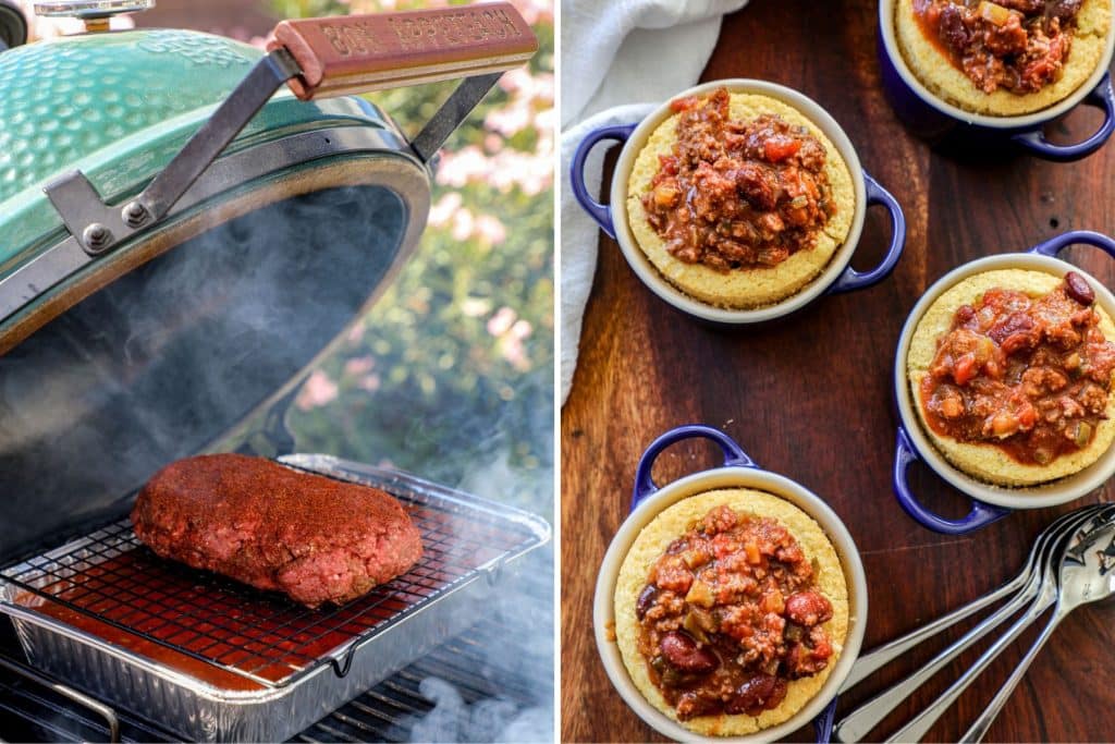 Making smoked chili on the big green egg 