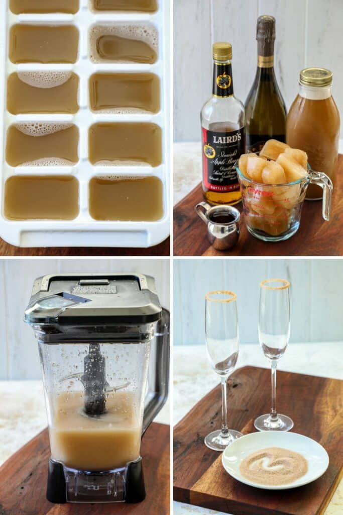 Frozen apple cider mimosa steps