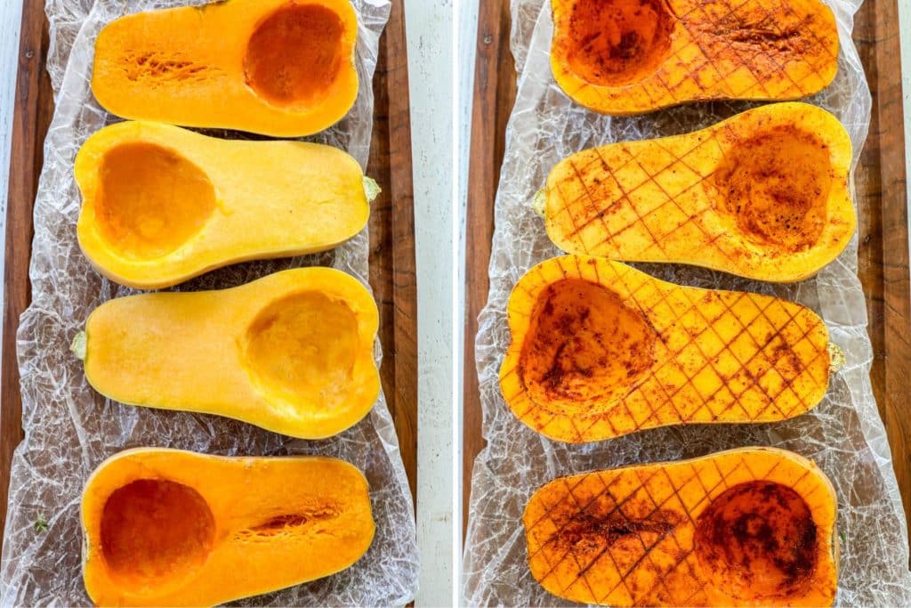 How to slice and prepare butternut squash for smoking