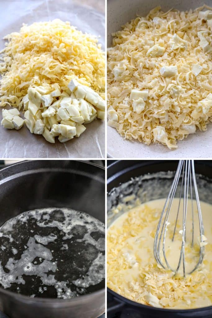 Steps for making homemade brie fondue
